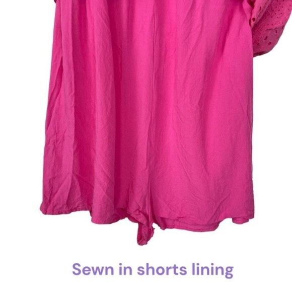 MUSTARD SEED Pink Eyelet Baby Doll Romper, EUC - Picture 13 of 14